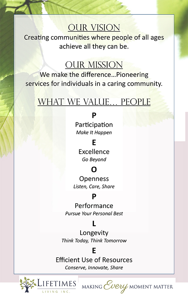 Our Vision, Mission and Values poster